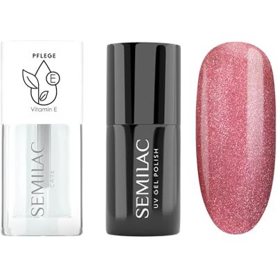 Semilac Duopack lakier do paznokci UV 662 Rosé Gloss 7 ml & olejek do paznokci truskawka wanilia 7 ml Semilac Duopack lakier do paznokci UV 662 Rosé Gloss 7 ml & olejek do paznokci truskawka wanilia 7 ml