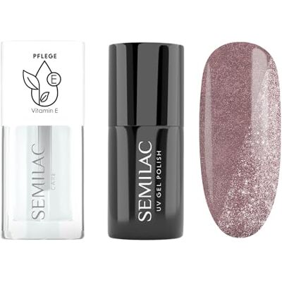 Semilac Duopack lakier do paznokci UV 395 Dawn till Dusk 7 ml & olejek do paznokci truskawka wanilia 7 ml Semilac Duopack lakier do paznokci UV 395 Dawn till Dusk 7 ml & olejek do paznokci truskawka wanilia 7 ml