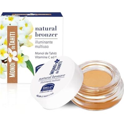 Helan Monoi de Tahiti naturalny bronzer, wielofunkcyjny rozświetlacz z efektem pocałunku słońca z witaminami C i E, kremowa konsystencja, łatwa do rozjaśniania makijaż dla kobiet, 3,5 ml Helan Monoi de Tahiti naturalny bronzer, wielofunkcyjny rozświetlacz z efektem pocałunku słońca z witaminami C i E, kremowa konsystencja, łatwa do rozjaśniania makijaż dla kobiet, 3,5 ml