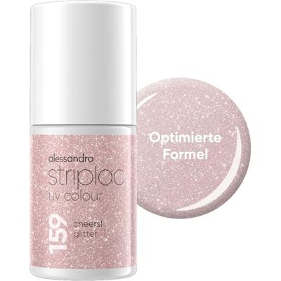alessandro Striplac Peel-Off żel UV lakier do paznokci, Cheers! Brokat, 6,5 Wysoce napigmentowany lakier do paznokci UV, utrzymuje się do 15 dni, odporny na zarysowania, nie zawiera acetonu alessandro Striplac Peel-Off żel UV lakier do paznokci, Cheers! Brokat, 6,5 Wysoce napigmentowany lakier do paznokci UV, utrzymuje się do 15 dni, odporny na zarysowania, nie zawiera acetonu