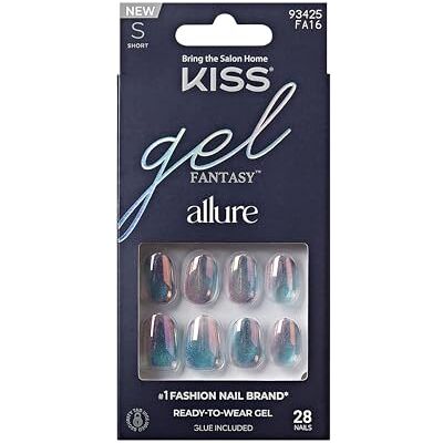 Kiss Gel Fantasy Allure – Gotowe Paznokcie, Model "Change Chance", 28 Sztuk – Holograficzne Srebro z Efektem Lustra, Krótki Owal (Zestaw z Klejem) Kiss Gel Fantasy Allure – Gotowe Paznokcie, Model "Change Chance", 28 Sztuk – Holograficzne Srebro z Efektem Lustra, Krótki Owal (Zestaw z Klejem)
