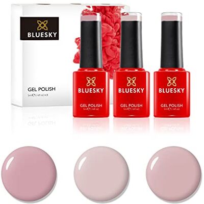 Zestaw lakierów do paznokci w żelu Bluesky - Nudes - 3 x 5 ml - Zestaw prezentowy Zestaw lakierów do paznokci w żelu Bluesky - Nudes - 3 x 5 ml - Zestaw prezentowy