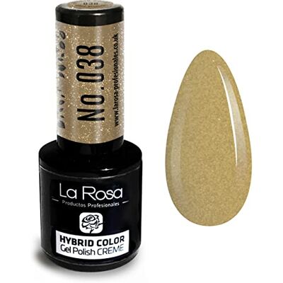 La Rosa Productos Profesionales LA ROSA UV LED Hybrid Color CREAM żelowy lakier do paznokci długotrwały i bardzo łatwy w aplikacji, idealny do paznokci DIY w domu lub w salonie manicure 9 ml (złoty) La Rosa Productos Profesionales LA ROSA UV LED Hybrid Color CREAM żelowy lakier do paznokci długotrwały i bardzo łatwy w aplikacji, idealny do paznokci DIY w domu lub w salonie manicure 9 ml (złoty)