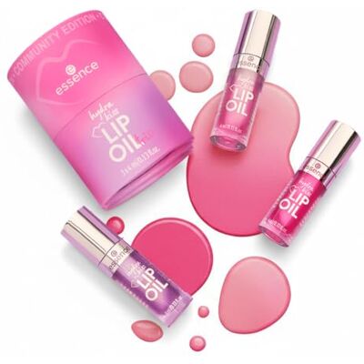 Essence Cosmetics essence zestaw olejków do ust hydra kiss LIP OIL trio, z olejkami, błyszczący, zroszony, lśniący (12ml) Essence Cosmetics essence zestaw olejków do ust hydra kiss LIP OIL trio, z olejkami, błyszczący, zroszony, lśniący (12ml)