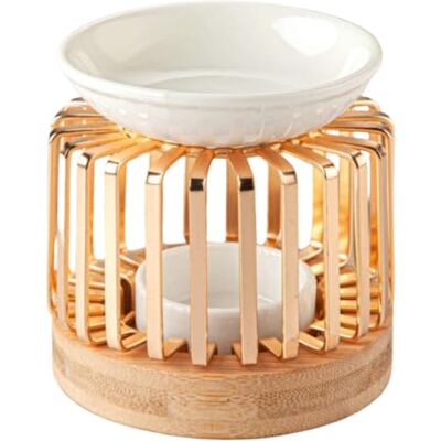 ZEN ARÔME Palnik-Perfumy Aero Palnik zapachowy Ślubny Metal Ceramika i Drewno Łatwa aromaterapia Perfumowana atmosfera, wyrafinowane rękodzieło, nowoczesne wnętrze zapachowe, 50 ml, wys. 9,5 cm - ZEN ARÔME Palnik-Perfumy Aero Palnik zapachowy Ślubny Metal Ceramika i Drewno Łatwa aromaterapia Perfumowana atmosfera, wyrafinowane rękodzieło, nowoczesne wnętrze zapachowe, 50 ml, wys. 9,5 cm -