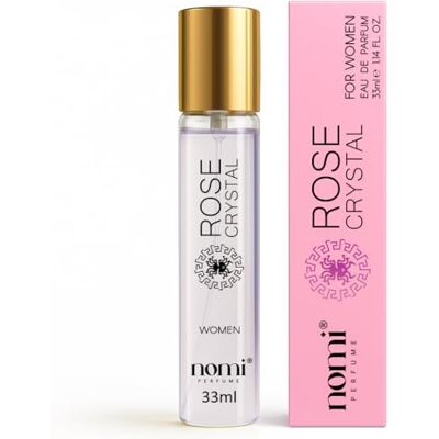 NOMI PERFUME Woda perfumowana dla kobiet, 33 ml, (ROSE CRYSTAL), świeża elegancja, pomysł na prezent, długotrwała NOMI PERFUME Woda perfumowana dla kobiet, 33 ml, (ROSE CRYSTAL), świeża elegancja, pomysł na prezent, długotrwała