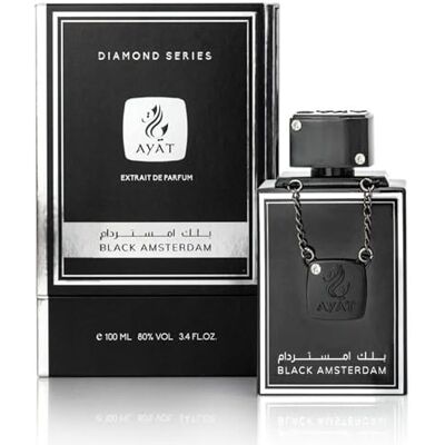 AYAT PERFUMES Eau De Parfum Diamond Series 100ml Perfumy dla mężczyzn Dubaj Wyprodukowano w Zjednoczonych Emiratach Arabskich zmysłowy orientalny zapach (BLACK AMSTERDAM) AYAT PERFUMES Eau De Parfum Diamond Series 100ml Perfumy dla mężczyzn Dubaj Wyprodukowano w Zjednoczonych Emiratach Arabskich zmysłowy orientalny zapach (BLACK AMSTERDAM)