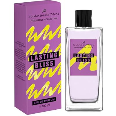 Manhattan Lasting Bliss Eau de Parfum, owocowo-kwiatowy zapach dla kobiet z kwiatem wiśni, piwonią i wanilią, 100 ml Manhattan Lasting Bliss Eau de Parfum, owocowo-kwiatowy zapach dla kobiet z kwiatem wiśni, piwonią i wanilią, 100 ml