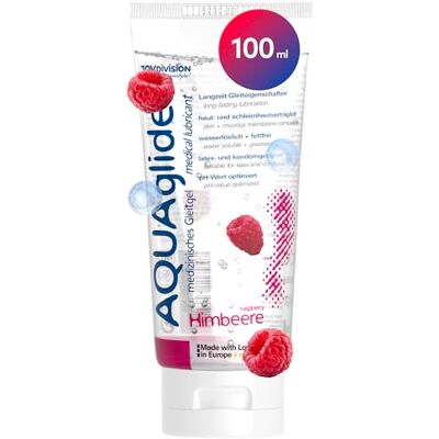 JOYDIVISION AQUAglide Raspberry 100ml, wegański lubrykant na bazie wody o zmysłowym zapachu malinowym, krystalicznie czysty lubrykant odpowiedni do prezerwatyw lateksowych, JOYDIVISION AQUAglide Raspberry 100ml, wegański lubrykant na bazie wody o zmysłowym zapachu malinowym, krystalicznie czysty lubrykant odpowiedni do prezerwatyw lateksowych,