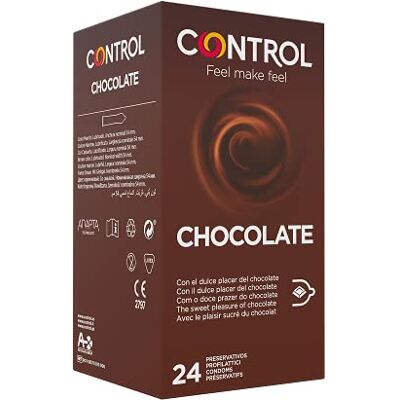 CONTROL CHOCOLATE, Prezerwatywy z lateksu natualnego, smak czekolady, 24 sztuki CONTROL CHOCOLATE, Prezerwatywy z lateksu natualnego, smak czekolady, 24 sztuki
