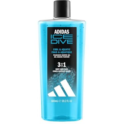 Adidas Ice Dive żel pod prysznic 3 w 1 dla mężczyzn, 600 ml Adidas Ice Dive żel pod prysznic 3 w 1 dla mężczyzn, 600 ml
