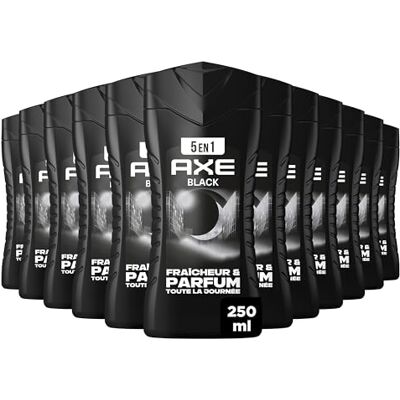 AXE Żel pod prysznic dla mężczyzn 5w1 Black 24h Nawilżający 87% składników pochodzenia naturalnego zapach czarnych jagód & drewno cedrowe zestaw 12x250ml AXE Żel pod prysznic dla mężczyzn 5w1 Black 24h Nawilżający 87% składników pochodzenia naturalnego zapach czarnych jagód & drewno cedrowe zestaw 12x250ml