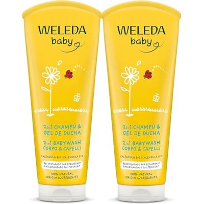 WELEDA Bipack Baby Babywash do ciała i włosów nagietka, żel pod prysznic 2 w 1, do oczyszczania najmłodszych, bardzo delikatna formuła (2 x 200 ml) WELEDA Bipack Baby Babywash do ciała i włosów nagietka, żel pod prysznic 2 w 1, do oczyszczania najmłodszych, bardzo delikatna formuła (2 x 200 ml)