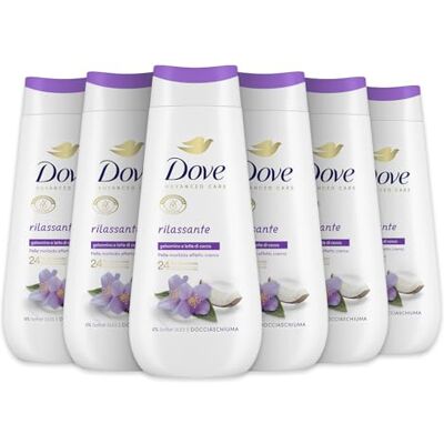Dove Relaksująca kąpiel pod prysznic, nawilżająca pielęgnacja, łagodna formuła mikrobiologiczna skóry, z roślinnymi środkami nawilżającymi, bez siarczanów SLES, żel pod prysznic dla mężczyzn i kobiet Dove Relaksująca kąpiel pod prysznic, nawilżająca pielęgnacja, łagodna formuła mikrobiologiczna skóry, z roślinnymi środkami nawilżającymi, bez siarczanów SLES, żel pod prysznic dla mężczyzn i kobiet