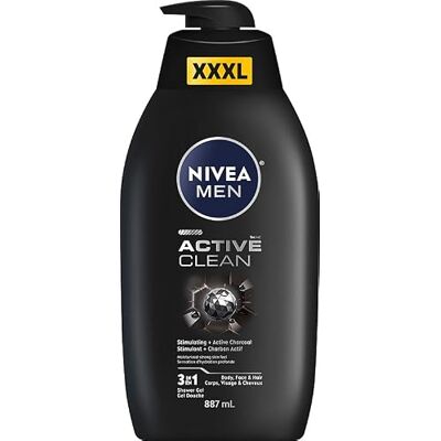 NIVEA MEN Active Clean Męski Żel pod prysznic 887 ml NIVEA MEN Active Clean Męski Żel pod prysznic 887 ml