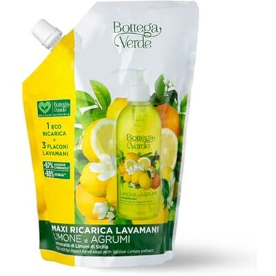 Bottega Verde - Maxi napełniania myjki z ekstraktem z cytryn sycylijskich (750 ml) Bottega Verde - Maxi napełniania myjki z ekstraktem z cytryn sycylijskich (750 ml)