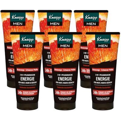 Kneipp Men 3 w 1 pielęgnujący żel pod prysznic Energia – do skóry, włosów i twarzy – opakowanie zbiorcze 6 x 200 ml Kneipp Men 3 w 1 pielęgnujący żel pod prysznic Energia – do skóry, włosów i twarzy – opakowanie zbiorcze 6 x 200 ml