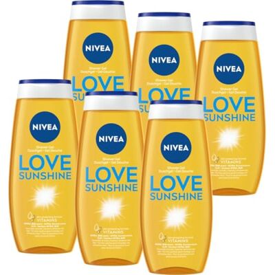NIVEA Love Sunshine żel pod prysznic, żel pod prysznic z aloesem i witaminami C i D, 6 x 250 ml NIVEA Love Sunshine żel pod prysznic, żel pod prysznic z aloesem i witaminami C i D, 6 x 250 ml