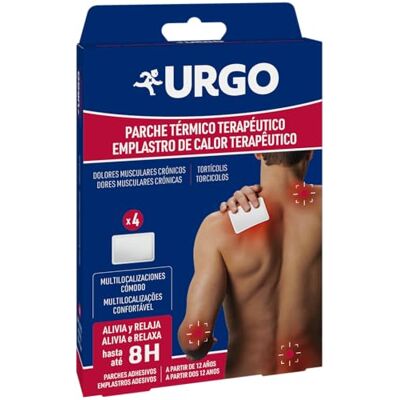 Urgo Terapeutyczny plaster termiczny Odpowiedni na bóle mięśni i stawów, pudełko z 4 plastrami 10 cm x 13 cm Urgo Terapeutyczny plaster termiczny Odpowiedni na bóle mięśni i stawów, pudełko z 4 plastrami 10 cm x 13 cm