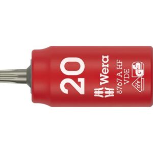 Wera Klucz nasadowy trzpieniowy 8767 A VDE HF TORX® Zyklop, izolowany, 1/4", z funkcją przytrzymywania, TX 20 x 36 mm Wera Klucz nasadowy trzpieniowy 8767 A VDE HF TORX® Zyklop, izolowany, 1/4", z funkcją przytrzymywania, TX 20 x 36 mm