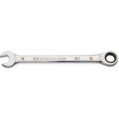 GEARWRENCH 19 mm 4-stopniowy łuk obrotowy, 12-punktowy klucz płasko-oczkowy z grzechotką 86919 GEARWRENCH 19 mm 4-stopniowy łuk obrotowy, 12-punktowy klucz płasko-oczkowy z grzechotką 86919