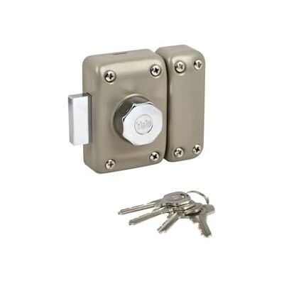 Yale Blokada drzwi guzik/cylinder otwór na guzik wewnętrzny, klucz zewnętrzny cylinder średnica 23 mm, długość 50 mm, 5 pinów YV25BT-50 Ochrona przed rozerwaniem 4 klucze, beżowy Yale Blokada drzwi guzik/cylinder otwór na guzik wewnętrzny, klucz zewnętrzny cylinder średnica 23 mm, długość 50 mm, 5 pinów YV25BT-50 Ochrona przed rozerwaniem 4 klucze, beżowy