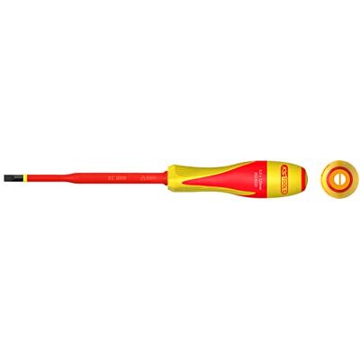KS Tools 922.6222 wkrętak 922.6222, śrubokręt płaski, 5,5 x 125 mm, izolowane materiały, 1000 V, do zacisków elektrycznych, stal S2, końcówka oksydowana KS Tools 922.6222 wkrętak 922.6222, śrubokręt płaski, 5,5 x 125 mm, izolowane materiały, 1000 V, do zacisków elektrycznych, stal S2, końcówka oksydowana