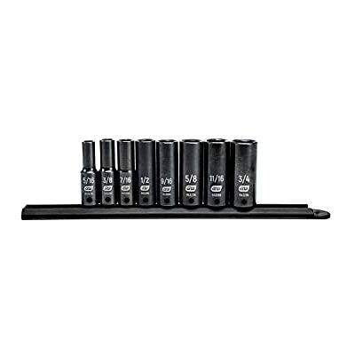 GEARWRENCH Klucz 84915 N 8 szt. 3/20,3 cm Napęd 6 punktów Deep Impact SAE, zestaw nasadek, czarny GEARWRENCH Klucz 84915 N 8 szt. 3/20,3 cm Napęd 6 punktów Deep Impact SAE, zestaw nasadek, czarny
