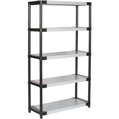 BAYERSYSTEM LADDER LEITER ÉCHELLE DRABINA Bayersystem SMARTPLAST 1000 regał magazynowy regał z tworzywa sztucznego z 5 półkami, 185 x 100 x 40, do 350 kg, regał do dużych obciążeń, regał piwniczy, regał warsztatowy, z tworzywa sztucznego, BAYERSYSTEM LADDER LEITER ÉCHELLE DRABINA Bayersystem SMARTPLAST 1000 regał magazynowy regał z tworzywa sztucznego z 5 półkami, 185 x 100 x 40, do 350 kg, regał do dużych obciążeń, regał piwniczy, regał warsztatowy, z tworzywa sztucznego,