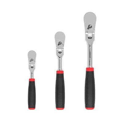 TEKTON 1/4, 3/8, 1/2 cala Drive Flex Head Comfort Grip zestaw grzechotkowy, 3-częściowy (6, 8, 10-1/2 cala) SRH99121 TEKTON 1/4, 3/8, 1/2 cala Drive Flex Head Comfort Grip zestaw grzechotkowy, 3-częściowy (6, 8, 10-1/2 cala) SRH99121