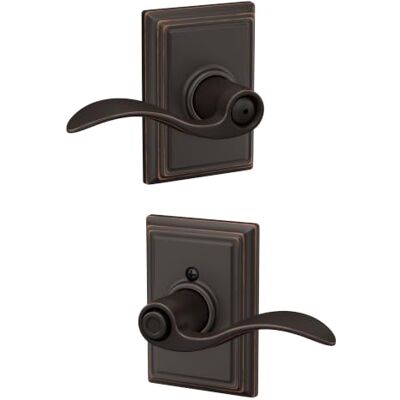 SCHLAGE F40ACC716ADD Addison Collection Accent Dźwignia prywatności, postarzany brąz SCHLAGE F40ACC716ADD Addison Collection Accent Dźwignia prywatności, postarzany brąz
