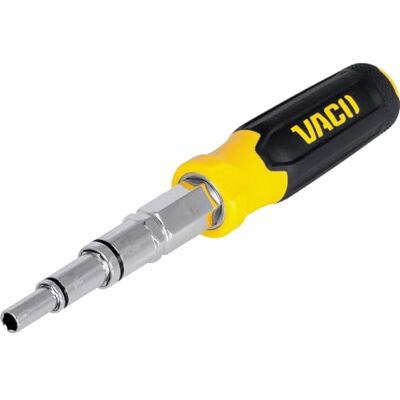 KLEIN TOOLS VACO VAC1090 9-w-1 wkrętak z wieloma nakrętkami, precyzja przejściowa, grawerowany laserowo SAE Hex rozmiary 3/16 cala do 3/4 cala, pręt gwintowany, wygodny uchwyt KLEIN TOOLS VACO VAC1090 9-w-1 wkrętak z wieloma nakrętkami, precyzja przejściowa, grawerowany laserowo SAE Hex rozmiary 3/16 cala do 3/4 cala, pręt gwintowany, wygodny uchwyt