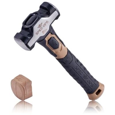 Spec Ops Tools Młot wiertarski, młot udarowy 0,9 kg ze zdejmowaną miękką nasadką młotka i dwumateriałowym uchwytem amortyzującym i tłumiącym wibracje, 3% podarowane weteranom, czarny/jasnobrązowy Spec Ops Tools Młot wiertarski, młot udarowy 0,9 kg ze zdejmowaną miękką nasadką młotka i dwumateriałowym uchwytem amortyzującym i tłumiącym wibracje, 3% podarowane weteranom, czarny/jasnobrązowy