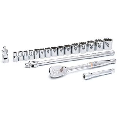 GEARWRENCH 19 szt. 1/2" Drive 12 Point Standard SAE Mechanics Tool Set 80792 GEARWRENCH 19 szt. 1/2" Drive 12 Point Standard SAE Mechanics Tool Set 80792