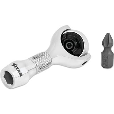 Titan 11340 1/4-Inch Drive x 2-1/4-Inch 90-Tooth Swivel Head Nano Ratchet with Hex Drive Handle Titan 11340 1/4-Inch Drive x 2-1/4-Inch 90-Tooth Swivel Head Nano Ratchet with Hex Drive Handle