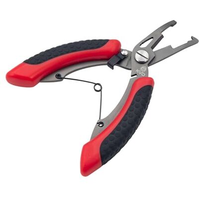 Strike King (SRT5KVD) KVD 5 Precision Split Ring Pliers, Red, Dual Injected Combat Grip Handles Strike King (SRT5KVD) KVD 5 Precision Split Ring Pliers, Red, Dual Injected Combat Grip Handles