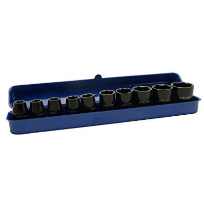 Zestaw 10 sztuk 1/2" DR Płytkie nasadki do udaru metryczne 9 - 27mm Zestaw 10 sztuk 1/2" DR Płytkie nasadki do udaru metryczne 9 - 27mm