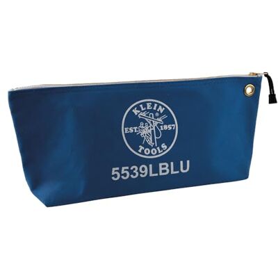KLEIN TOOLS Płócienny woreczek na zamek błyskawiczny, organizer do przechowywania torby na narzędzia, niebieski 5539LBLU KLEIN TOOLS Płócienny woreczek na zamek błyskawiczny, organizer do przechowywania torby na narzędzia, niebieski 5539LBLU