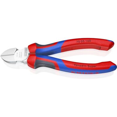 KNIPEX Szczypce tnące boczne w opakowaniu z zawieszką chromowany z rękojeściami Comfort 160 mm, 70 05 160 SB KNIPEX Szczypce tnące boczne w opakowaniu z zawieszką chromowany z rękojeściami Comfort 160 mm, 70 05 160 SB