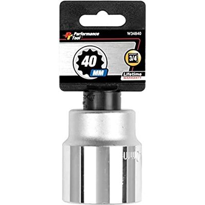 PERFORMANCE TOOL W34840 3/4-Inch Drive 12-Point Standard Socket 40mm PERFORMANCE TOOL W34840 3/4-Inch Drive 12-Point Standard Socket 40mm