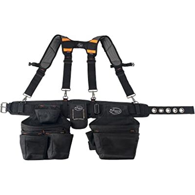 Dead On Narzędzia 1680 Denier Poly Carpenter's Tool Belt z szelkami (HDP400945), czarny Dead On Narzędzia 1680 Denier Poly Carpenter's Tool Belt z szelkami (HDP400945), czarny