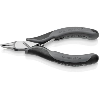 KNIPEX Szczypce tnące czołowe dla elektroników ESD z osłonkami wielokomponentowymi 120 mm, 64 62 120 ESD KNIPEX Szczypce tnące czołowe dla elektroników ESD z osłonkami wielokomponentowymi 120 mm, 64 62 120 ESD