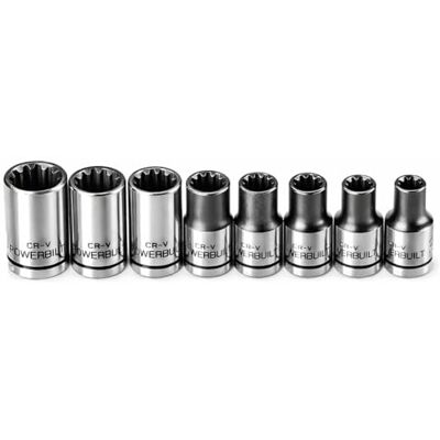 Powerbuilt 642053 8 szt. 1/10.2 cm Dr. uniwersalny zestaw nasadek z tacą Powerbuilt 642053 8 szt. 1/10.2 cm Dr. uniwersalny zestaw nasadek z tacą