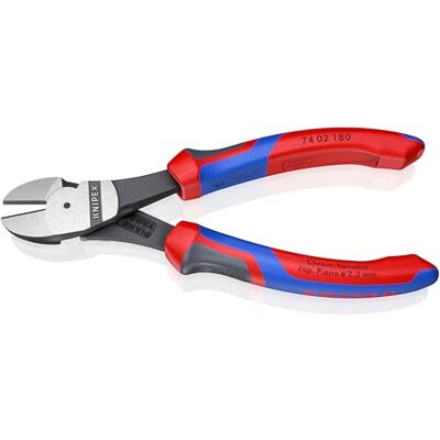 KNIPEX Narzędzia Frezy ukośne o wysokiej dźwigni, wieloskładnikowe (7402180) 18 cm komfortowy uchwyt KNIPEX Narzędzia Frezy ukośne o wysokiej dźwigni, wieloskładnikowe (7402180) 18 cm komfortowy uchwyt