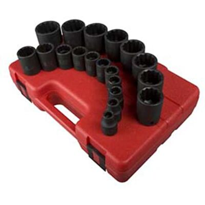 Sunex 2819 1/2-calowy napęd 12-punktowy zestaw nasadek SAE, 19 szt Sunex 2819 1/2-calowy napęd 12-punktowy zestaw nasadek SAE, 19 szt
