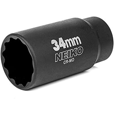 Neiko 02525A 34mm Socket 1/2" Drive Deep Impact Socket Gniazdo nakrętki kręgosłupa i Axle 12 punktów Chrome Molybdenum Cr-Mo Deep Well Hub Triple Square Axle Shaft Nut Remover Neiko 02525A 34mm Socket 1/2" Drive Deep Impact Socket Gniazdo nakrętki kręgosłupa i Axle 12 punktów Chrome Molybdenum Cr-Mo Deep Well Hub Triple Square Axle Shaft Nut Remover
