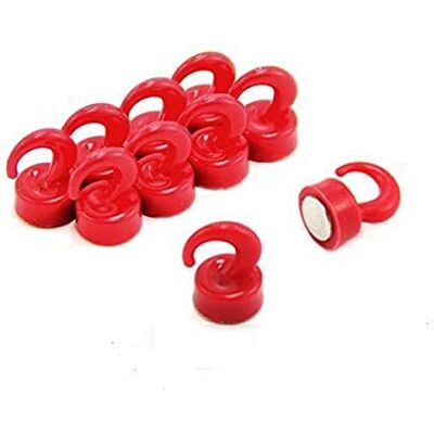 first4magnets F4MK12R-10 czerwony magnetyczny hak z tworzywa sztucznego mini hak 1 kg siła przyciągania (średnica 12 mm x wielkość 20 mm) (opakowanie 1 szt.) first4magnets F4MK12R-10 czerwony magnetyczny hak z tworzywa sztucznego mini hak 1 kg siła przyciągania (średnica 12 mm x wielkość 20 mm) (opakowanie 1 szt.)