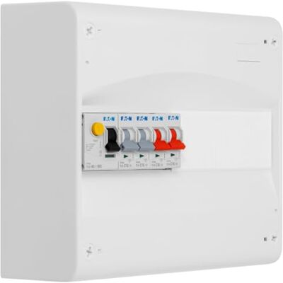 Eaton Wstępnie wyposażona tablica 1 rządowa 1 inter. różna. 40A typ AC + 4 wyłączniki (2x10A i 2x16A) Eaton Wstępnie wyposażona tablica 1 rządowa 1 inter. różna. 40A typ AC + 4 wyłączniki (2x10A i 2x16A)
