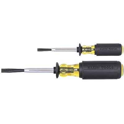 KLEIN TOOLS 85153K Zestaw wkrętaków płaskich, 3/16-calowy, 1/4-calowy śrubokręt z płaskim łbem, uchwyt poduszki, 2-częściowy KLEIN TOOLS 85153K Zestaw wkrętaków płaskich, 3/16-calowy, 1/4-calowy śrubokręt z płaskim łbem, uchwyt poduszki, 2-częściowy
