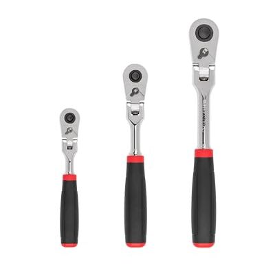 TEKTON 1/4, 3/8, 1/2 cala Drive Flex Head Quick-Release Comfort Grip zestaw grzechotkowy (3-częściowy) SRH99120 TEKTON 1/4, 3/8, 1/2 cala Drive Flex Head Quick-Release Comfort Grip zestaw grzechotkowy (3-częściowy) SRH99120